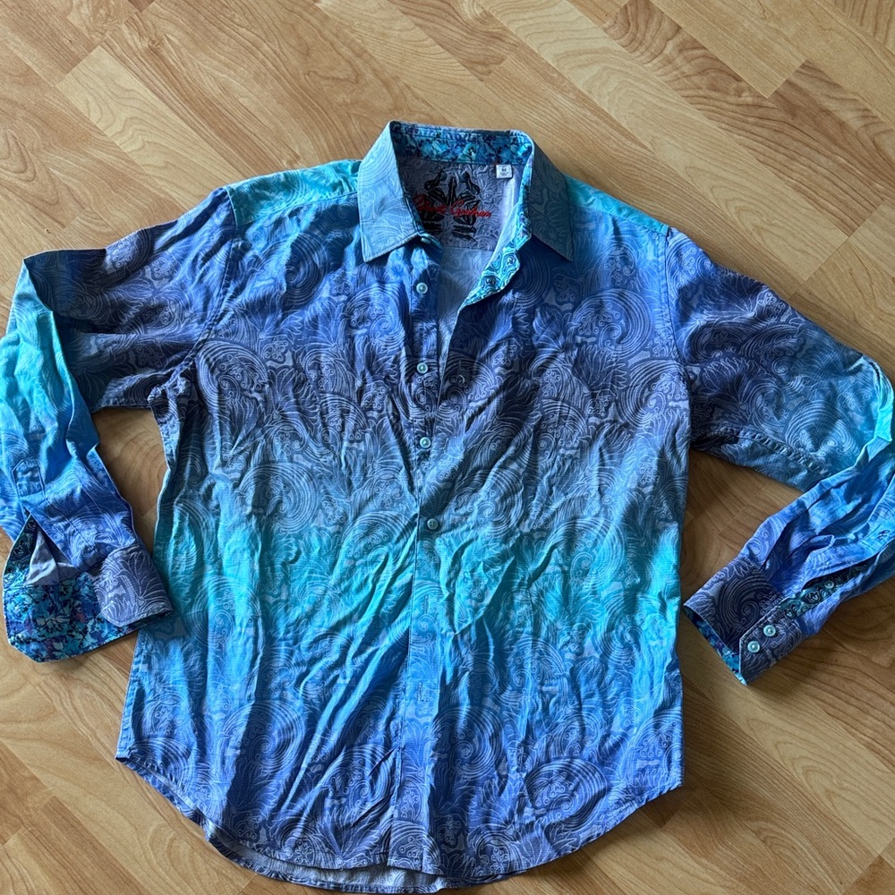 Robert Graham Blue and Teal Button Down Shirt